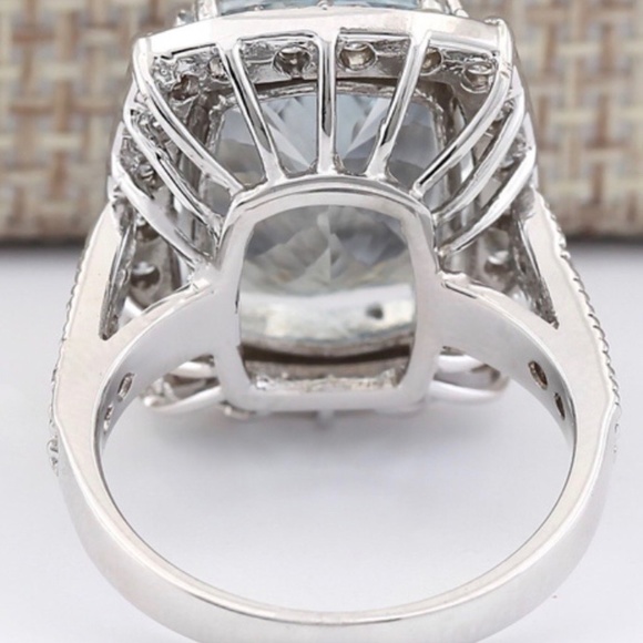 925 Sterling Silver Natural Aquamarine Rin… - Picture 4 of 5